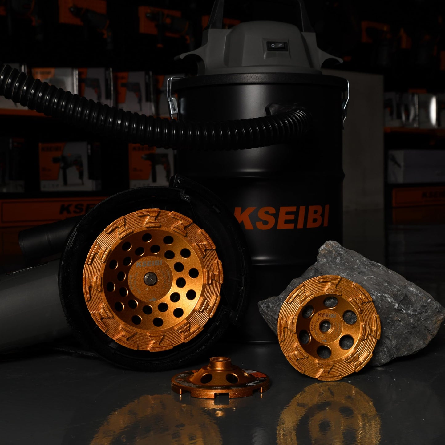 KSEIBI 644146 Surface Grinding Wheels 4-1/2 Inch - Diamond Cup Wheel for Concrete Tools, Angle Grinder Attachments, Extra Coarse Concrete Grinder with Z-Segment and Integrated Flange
