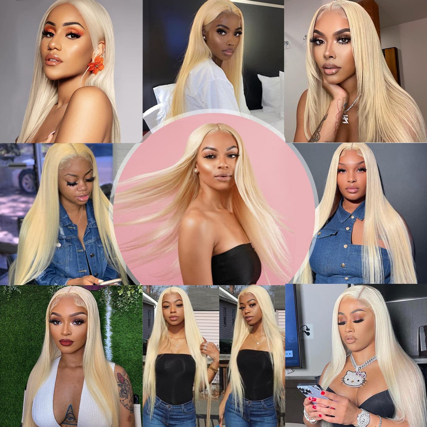 Myecool 30 Inch 613 Lace Front Wig Human Hair 13x4 Straight 613 HD Lace Frontal Wig Human Hair Pre Plucked Bleached Knots for Women(30Inch, Blonde)