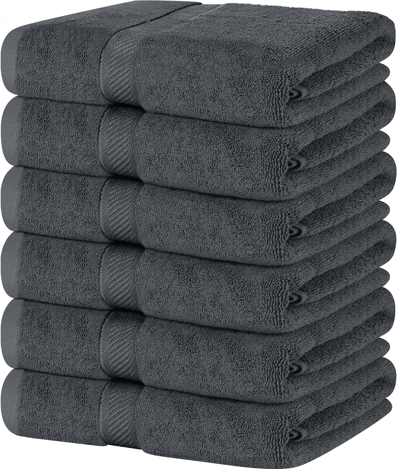 Simpli-Magic Cotton Bath Towels, 25”x50”, Gray, 6 Pack