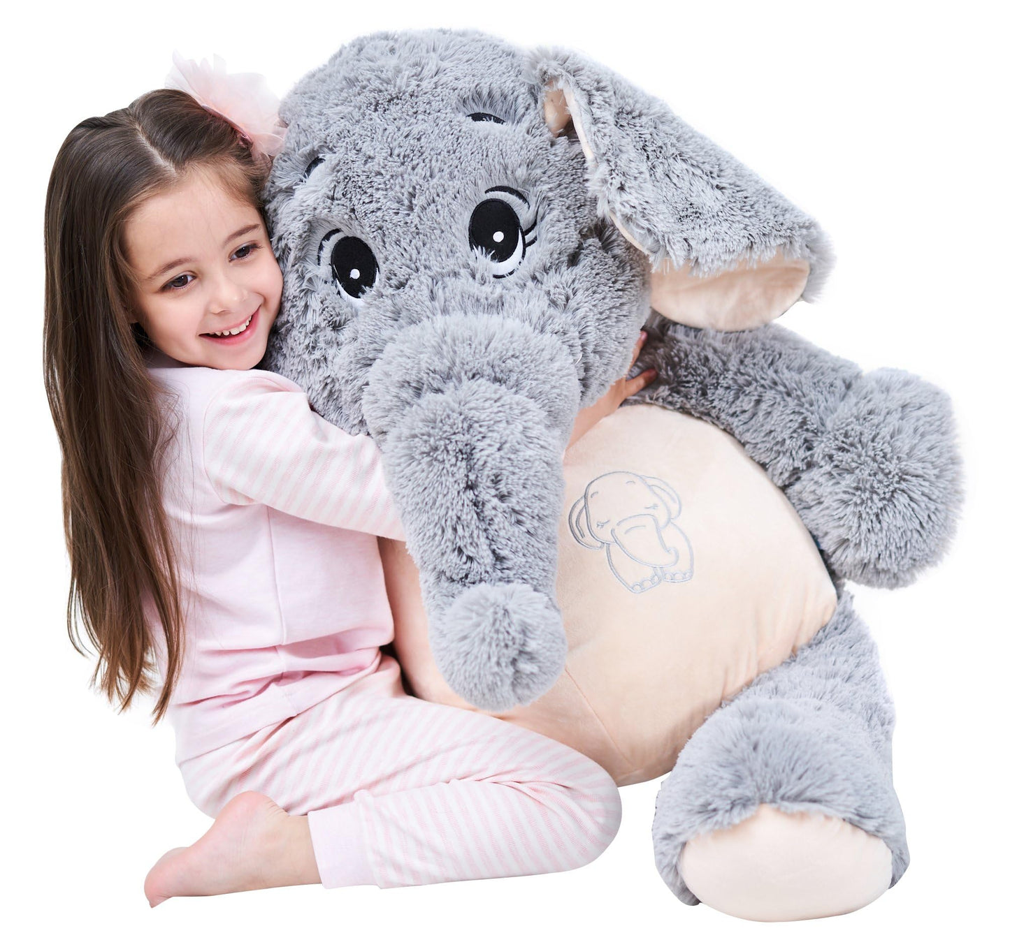 IKASA Giant Elephant Stuffed Animal Plush Toys Gifts Gray (Gray, 39 inches)