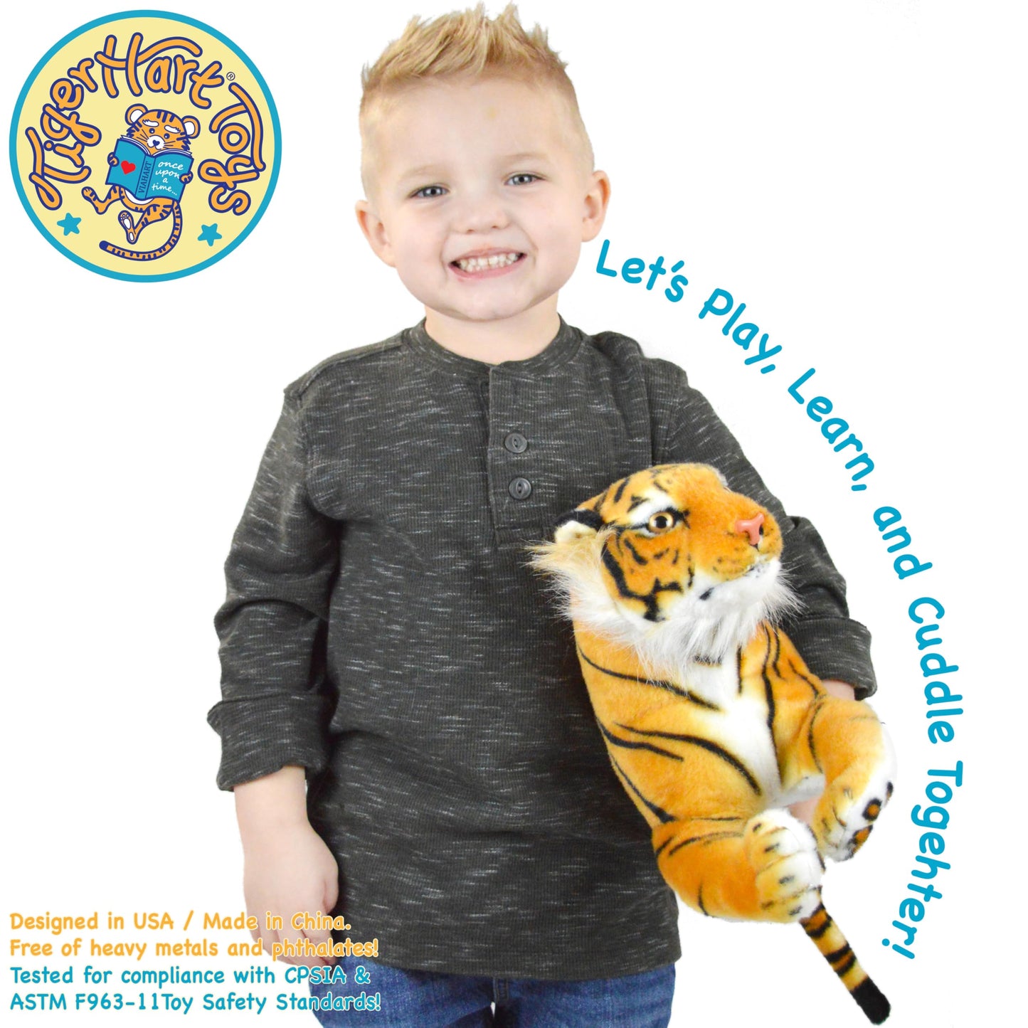 Arrow The Tiger - 17 Inch (Tail Measurement Not Included) Stuffed Animal Plush Cat - by TigerHart Toys