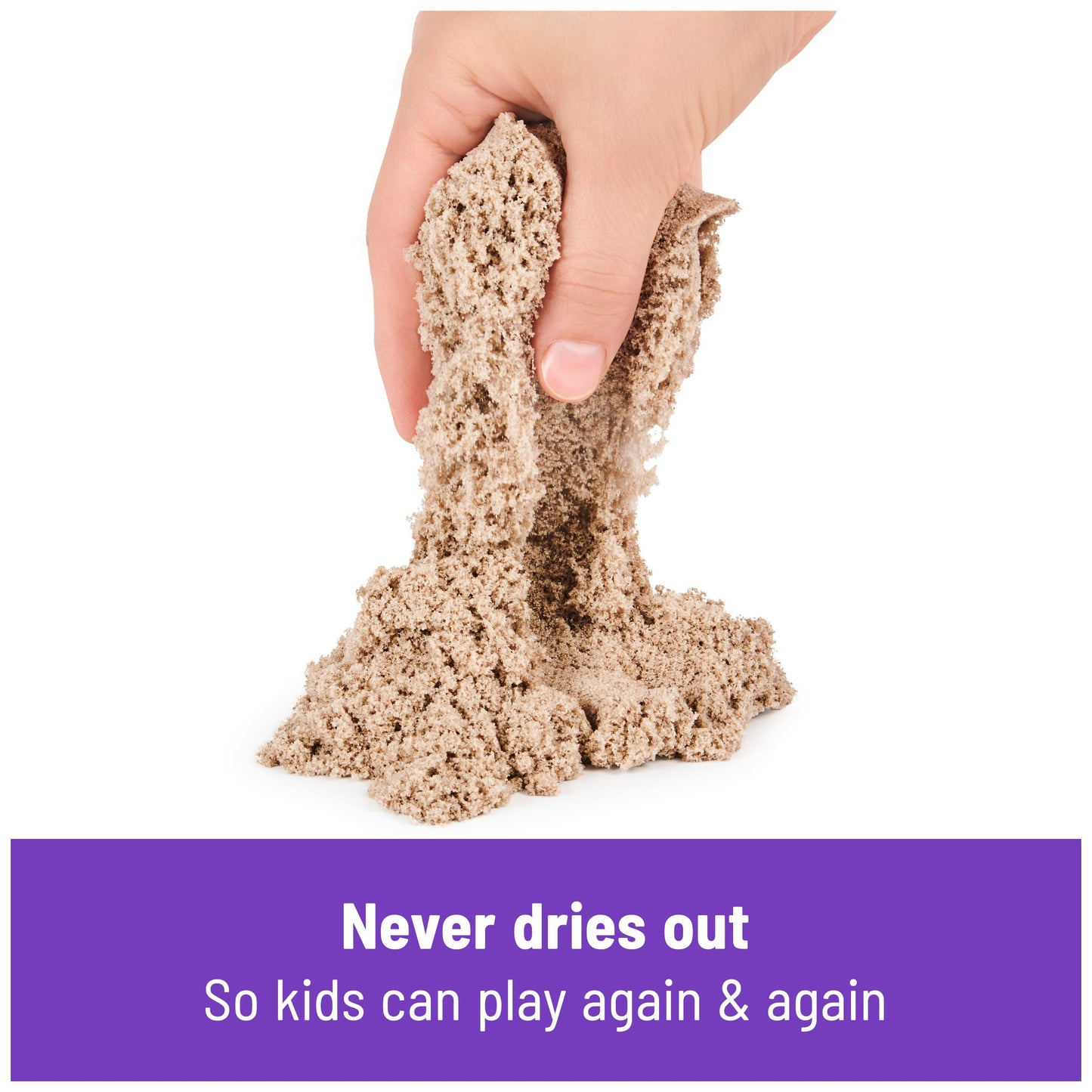 Kinetic Sand, Folding Sand Box with 2lbs of All-Natural, 7 Molds and Tools, Play Sand Sensory Toys for Kids Ages 3 and up