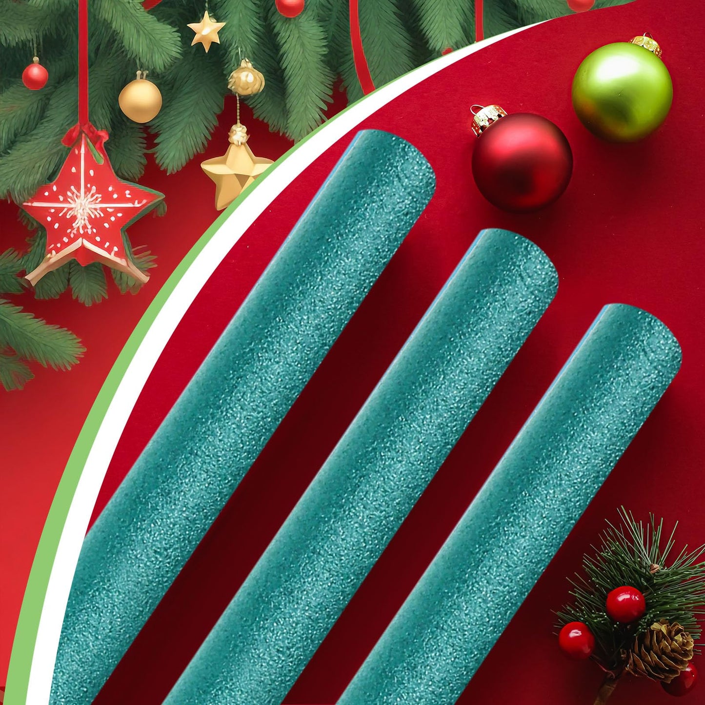 Hanaive 6 Pack Pool Noodles Swimming Floating Foam Tube 52 Inch Hollow Swim Noodles Bulk Floats Heavy Duty for Swimming Decoration Craft Projects Multi-Purpose(Green)