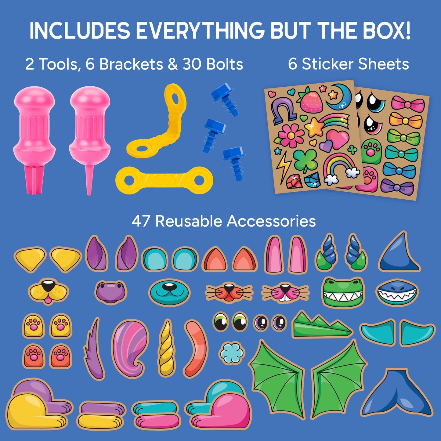 Educational Insights Boxineers Cardboard Animals - Creative Craft Supplies for Kids Projects, Cardboard Tools for Kids, DIY Fine Motor Activities, Kids Crafts and STEM Construction Kits