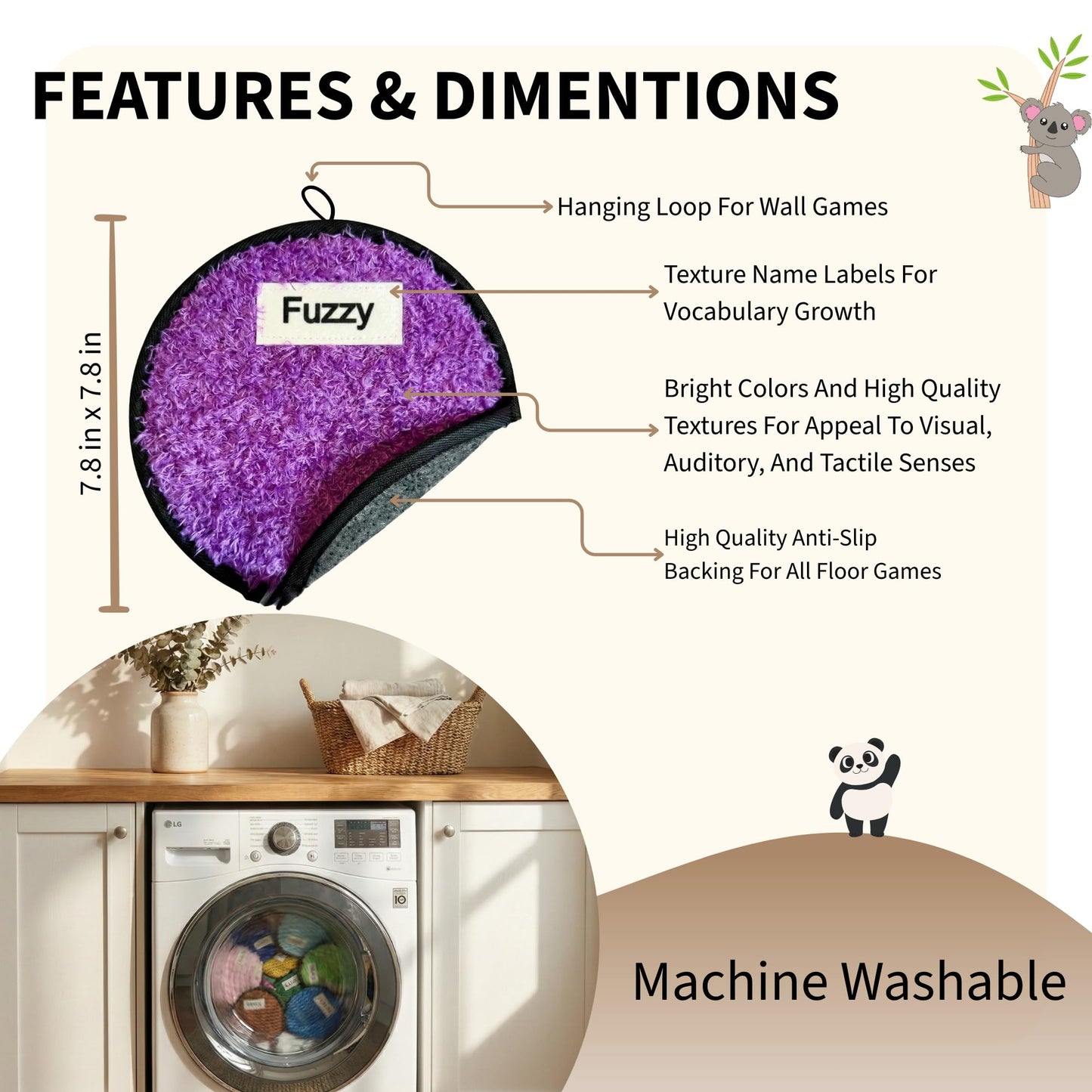 12 Labeled Sensory Mats & Lesson Plans - Sensory Toys for Kids with Autism - Fidgeting Toys for Autistic Children – Hanging Loops to Hang Mats Wall - Gift Ready Box, Storage Bag & Booklet with QR code
