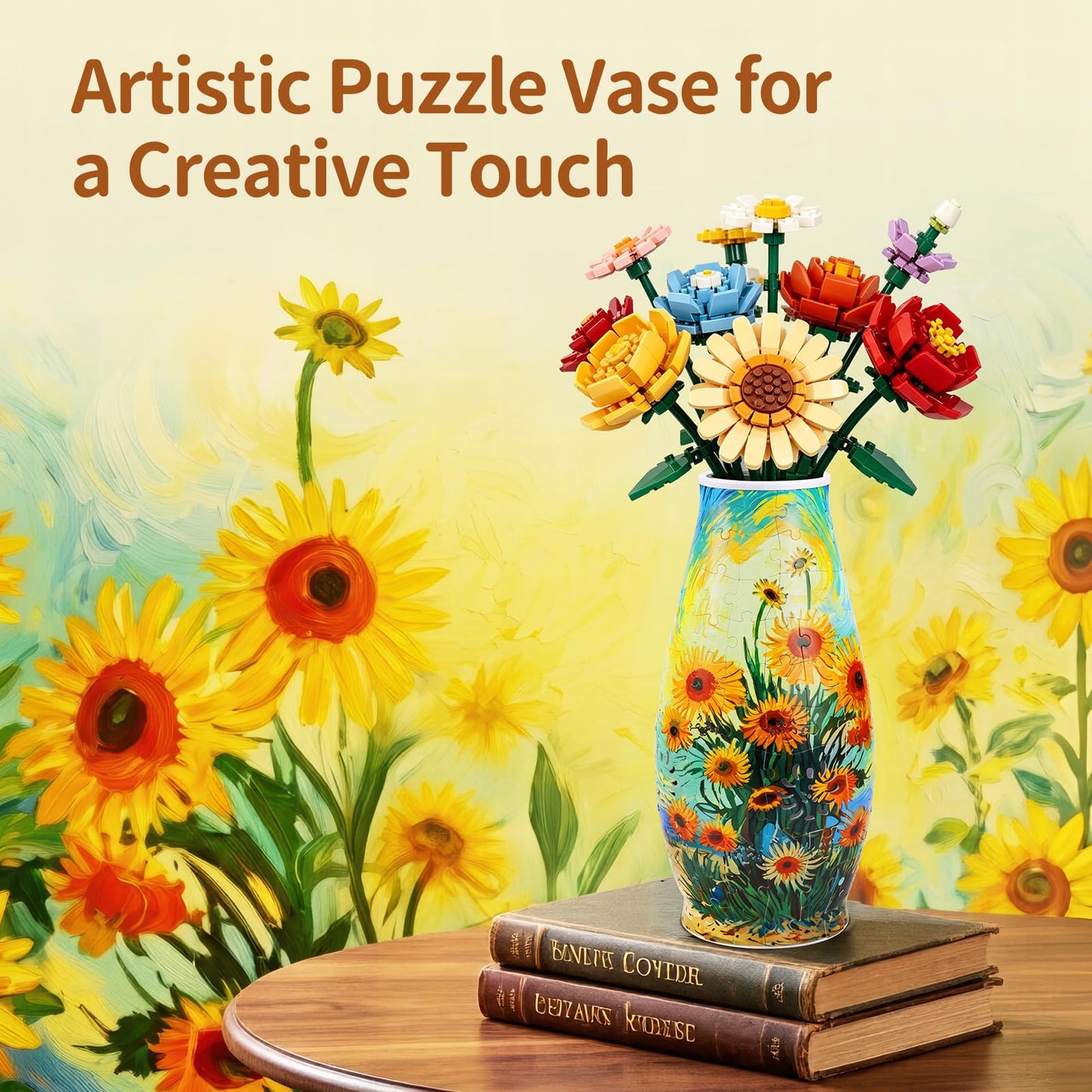 BELEEV 3D Puzzles for Adults, Unique Arts and Crafts for Adults, Unique Housewarning Gifts for Women & Men (Sunflower)