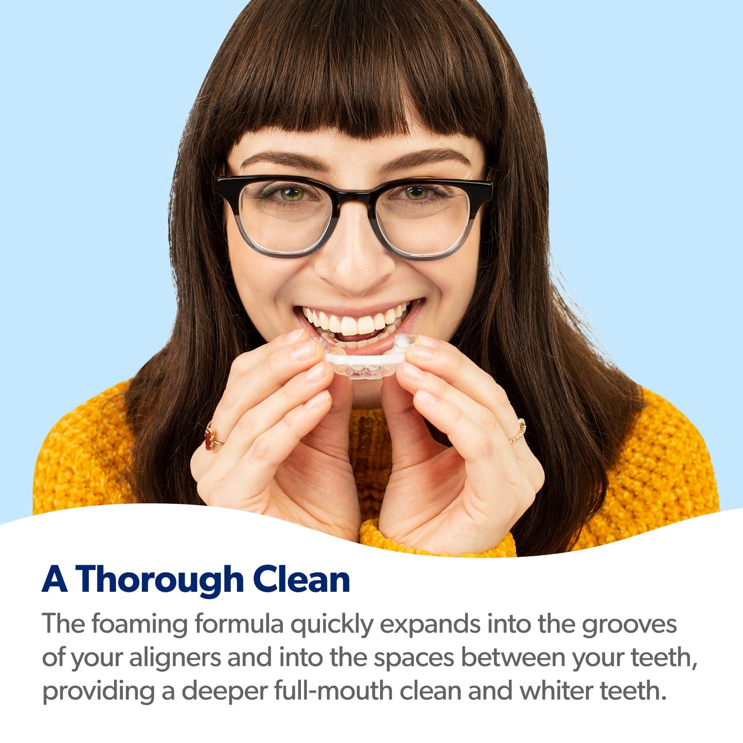 EverSmile AlignerFresh Original Clean Foam – Cleaner Compatible w/Invisalign and All Clear Aligners & Retainers – Eliminates Bacteria, Whitens Teeth, Fights Bad Breath – 50ml (2 Pack)