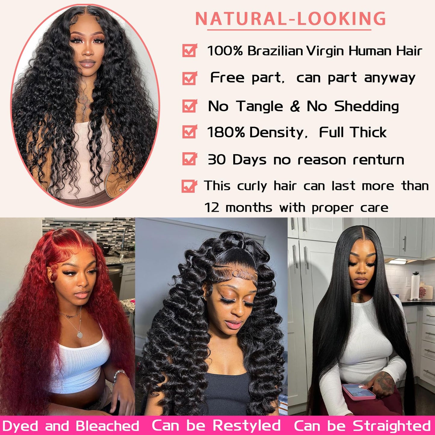 SBDSBD 30 Inch13x6 Deep Wave Lace Front Wigs Human Hair Pre Plucked Deep Wave Curly Wig Human Hair 200 Density Water Wave wet and wavy Lace Front Wigs Human Hair for wowen Lace Frontal Wigs Human Hair