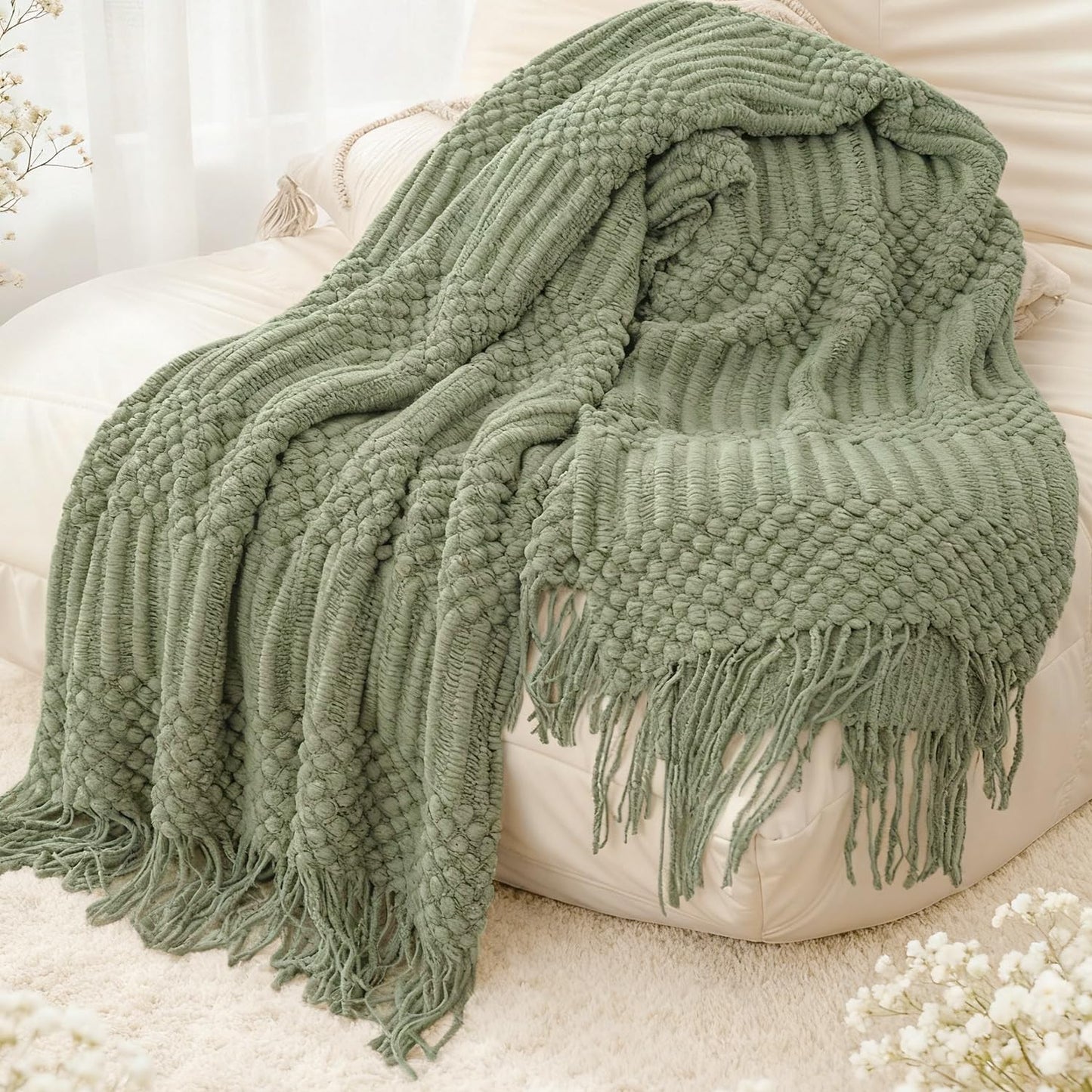 Birthday Gifts for Women Mom Wife Friend Daughter Sister Her| Self Care Get Well Soon Care Package, Mothers Day, Thank You, Retirement, Sympathy Gifts|Relaxing Bath Spa Gift Basket w/ Fringed Blanket