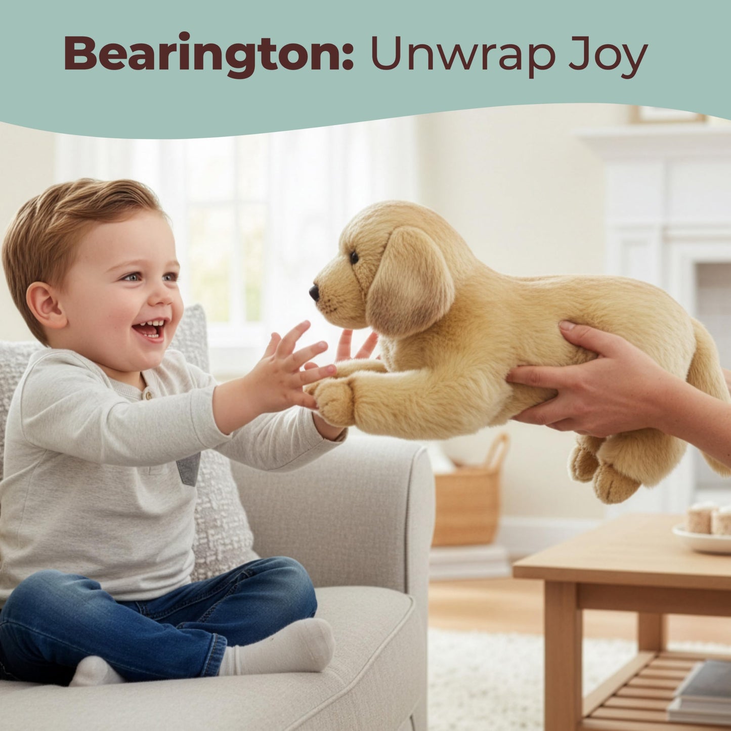 Bearington Baker The Everyday Golden Retriever Stuffed Animal, 13 Inch Stuffed Puppy, Ideal as a Christmas, Valentines, and Thanksgiving Gift, for Ages 3-10 Years and Beyond