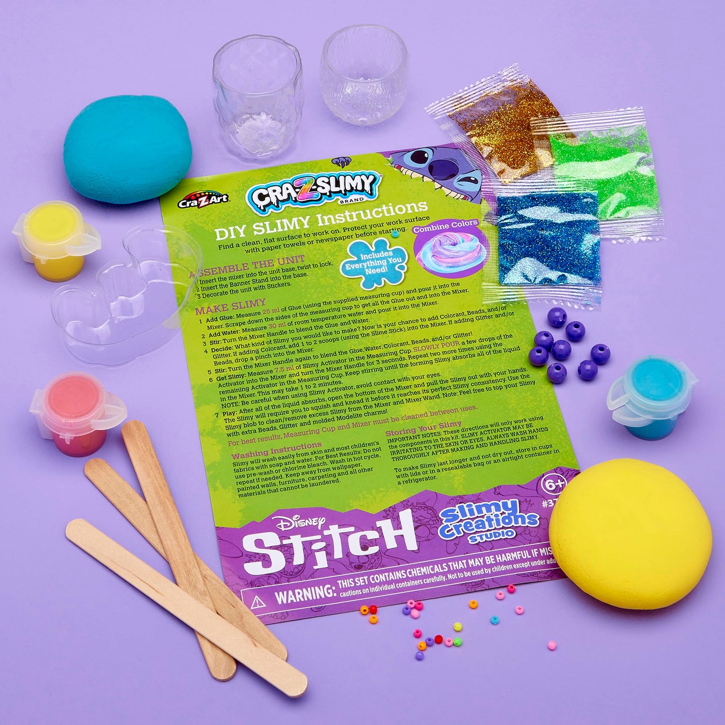 CRA-Z-Slimy Disney Stitch Slimy Creations Studio Make Your own Slime with Stitch containers