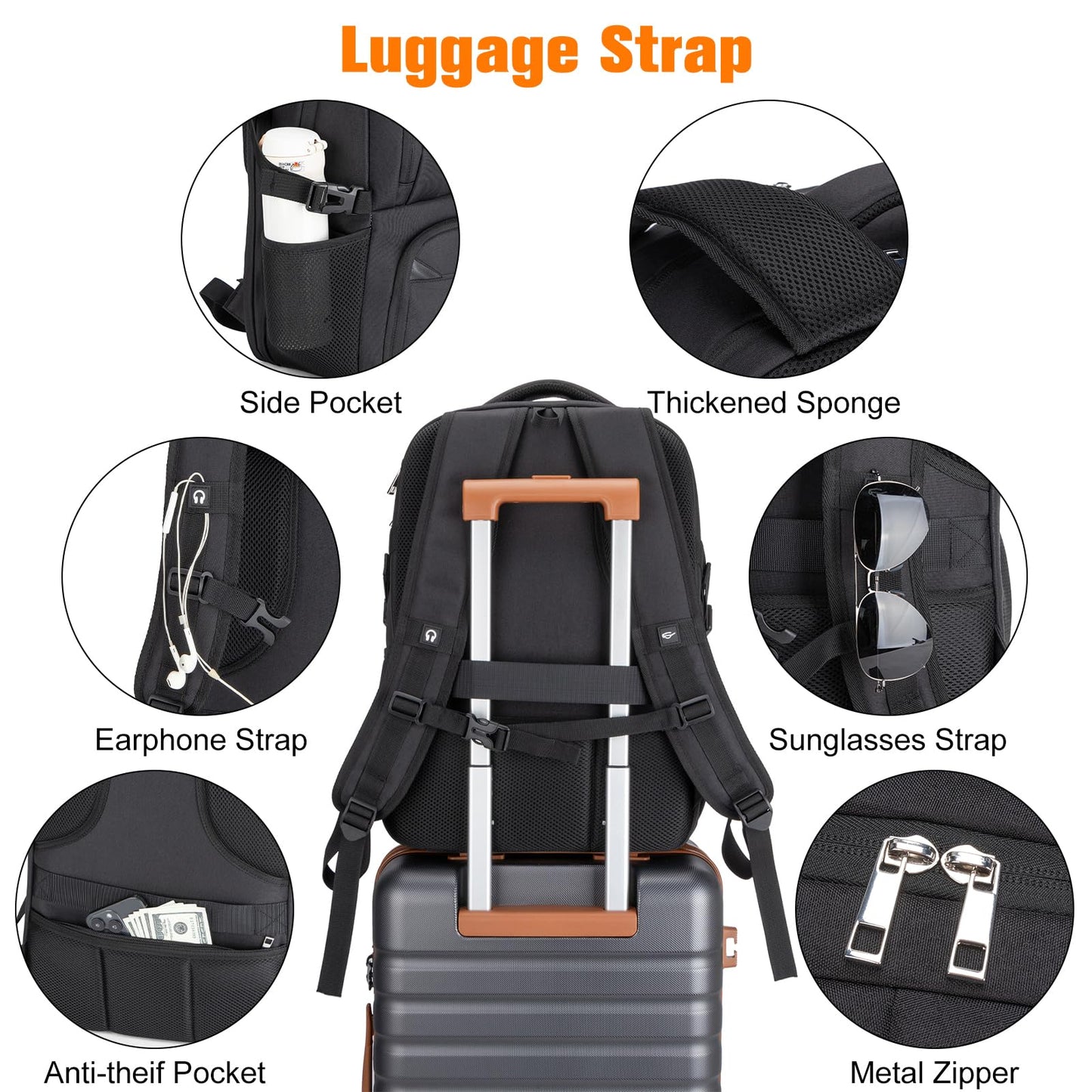 Velaybor Insulated Lunch Backpack Fit 17" Laptop, Work Backpack with Lunch Box for Men & Women, Water Resistant College Computer Bag for Travel, Business, Hiking