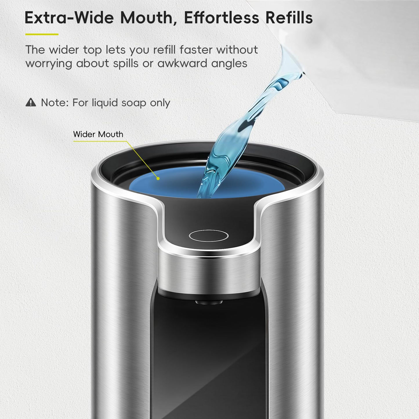 EKO Aroma Pro 13.5 fl oz Touchless Automatic Liquid Soap Dispenser, Rechargeable Hand & Dish Soap Dispenser for Bathroom and Kitchen, Waterproof, Adjustable Volume Control (Stainless Steel)