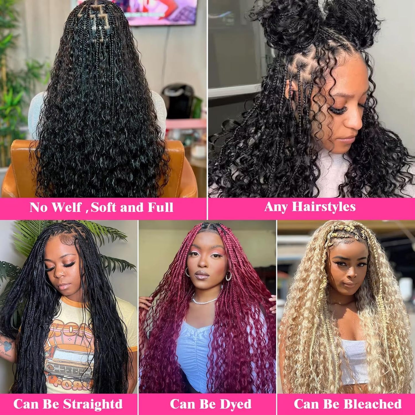 613 Blonde Human Braiding Hair 18 Inch 50g 1 Bundles Deep Wave Bulk Human Hair for Braiding Curly Human Hair for Boho Braids Water Wet and Wavy Curls Micro Extensions