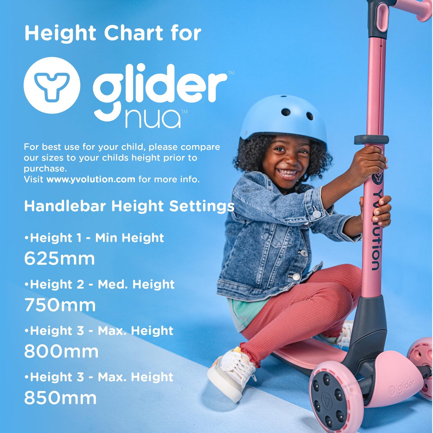 Yvolution Green Glider Nua Kids 3 Wheel Scooter, Foldable, LED Wheels, Adjustable Handlebar, for Boys and Girls Ages 3 to 10 Years Old