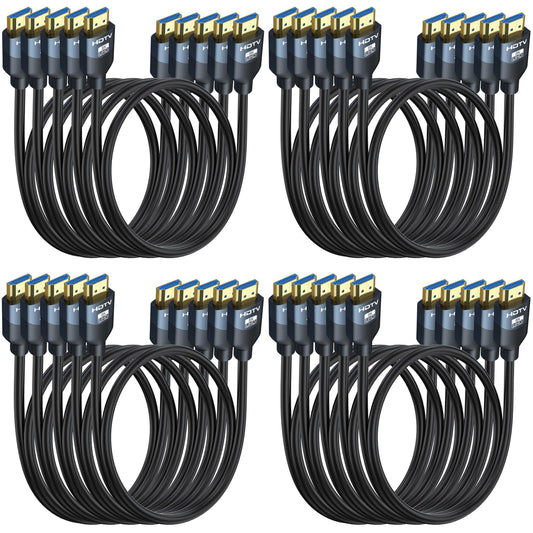 8K HDMI 2.1 Cables 6FT 20-Pack, High Speed HDMI Gaming Monitor Cable for PS5 TV-8K ARC&eARC HDMI Cord-165/180/240Hz, HDCP2.3, 3D/HDR10 for Soundbar, PS5, PS4, TV, Xbox, Roku, Cinema, Computer, Monitor