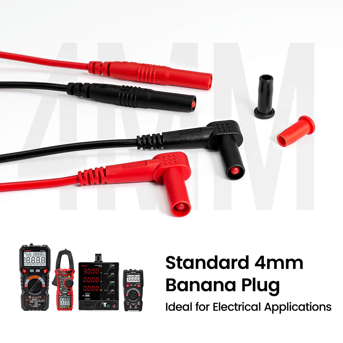 KAIWEETS 23PCS Multimeter Test Leads Kit with Replaceable Precision Probes Set and Alligator Clips, Test Probes, Test Hook, Flexible Wires Professional Kit General Use for Digital Electrical Testing