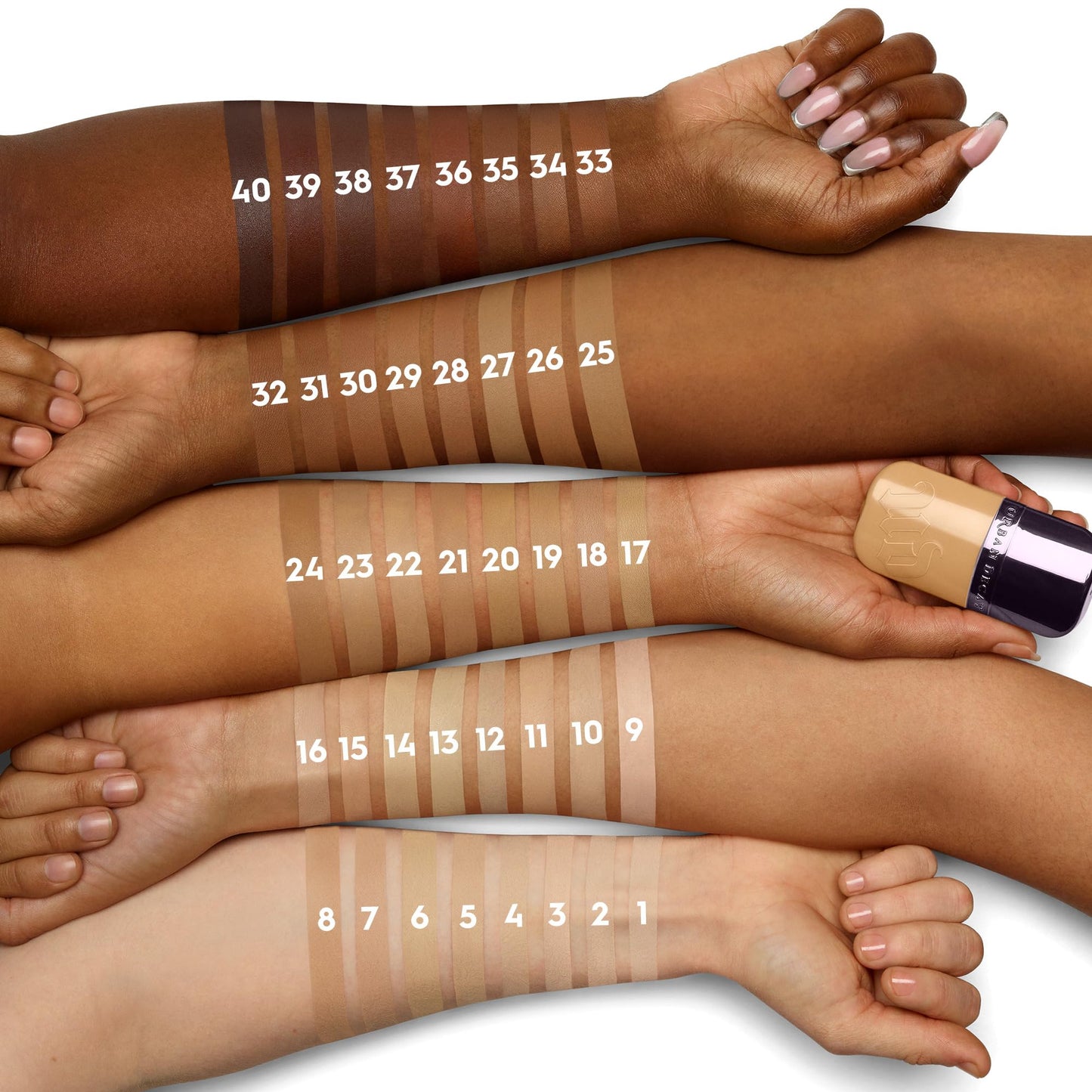 Urban Decay Face Bond Self-Setting Waterproof Foundation, Medium Coverage, Natural Matte Finish, 3% Niacinamide Serum Improves Skin Texture Feel, Transfer-Resistant, Sweat-Proof, Blurs Skin - Shade 16