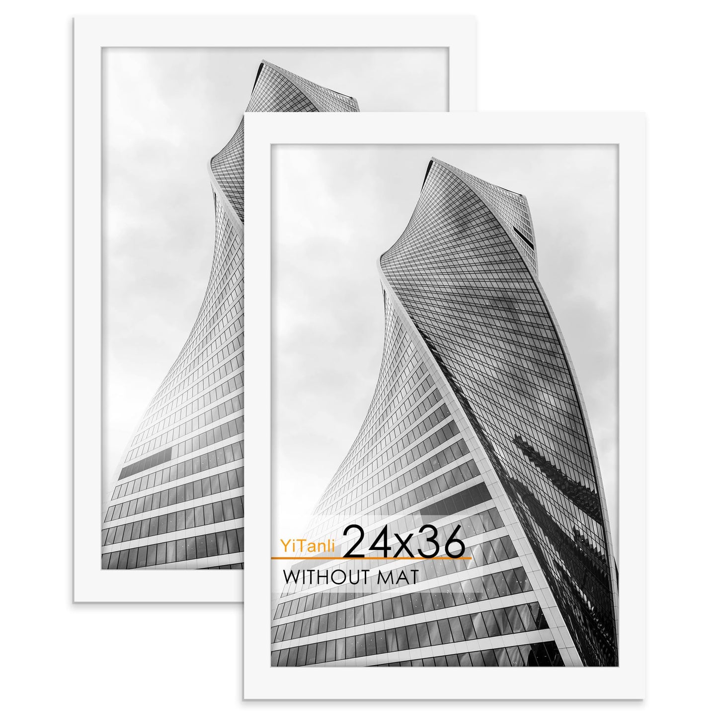 YiTanli 24x36 Poster Frame 2 Pack, White Poster Frame 24 x 36 inches for Pictures and Art Prints, 36x24 Picture Frame Horizontal or Vertical Wall Mounting