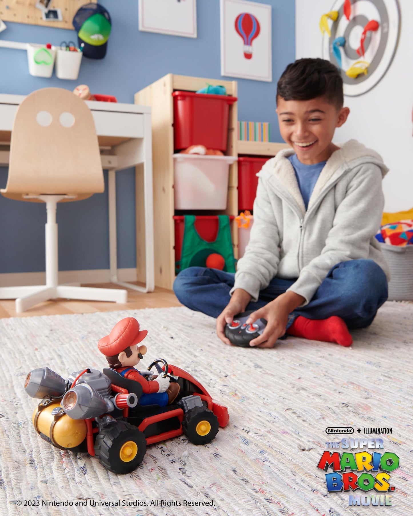 Super Mario BROS. Movie Rumble Kart RC Racer – 2.4GHz Full-Function Remote Control Car – Lights, Sounds, Spinning Action – 100ft Range – Ages 4+