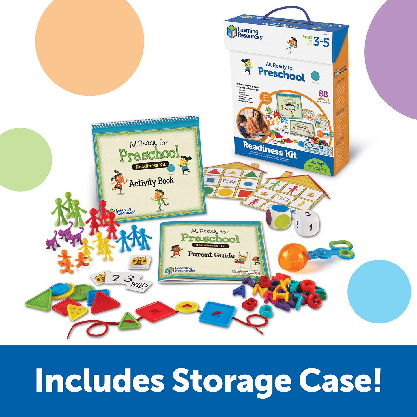 Learning Resources All Ready for Preschool Readiness Kit - 60 Activities Set, Ages 3+, Kindergartner Preparation Kit, Preschool Homeschool, Preschool Curriculum Kit