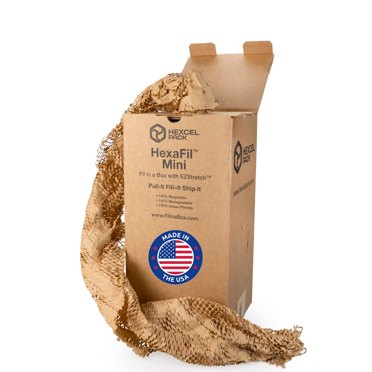 IDL Packaging HexaFil Honeycomb Packing Kraft Paper 15" x 10080" (840ft) in Self-Dispensed Box - Patented Cushioning Box Filler for Void Filling, Moving, Shipping - Alternative to Bubble Plastic