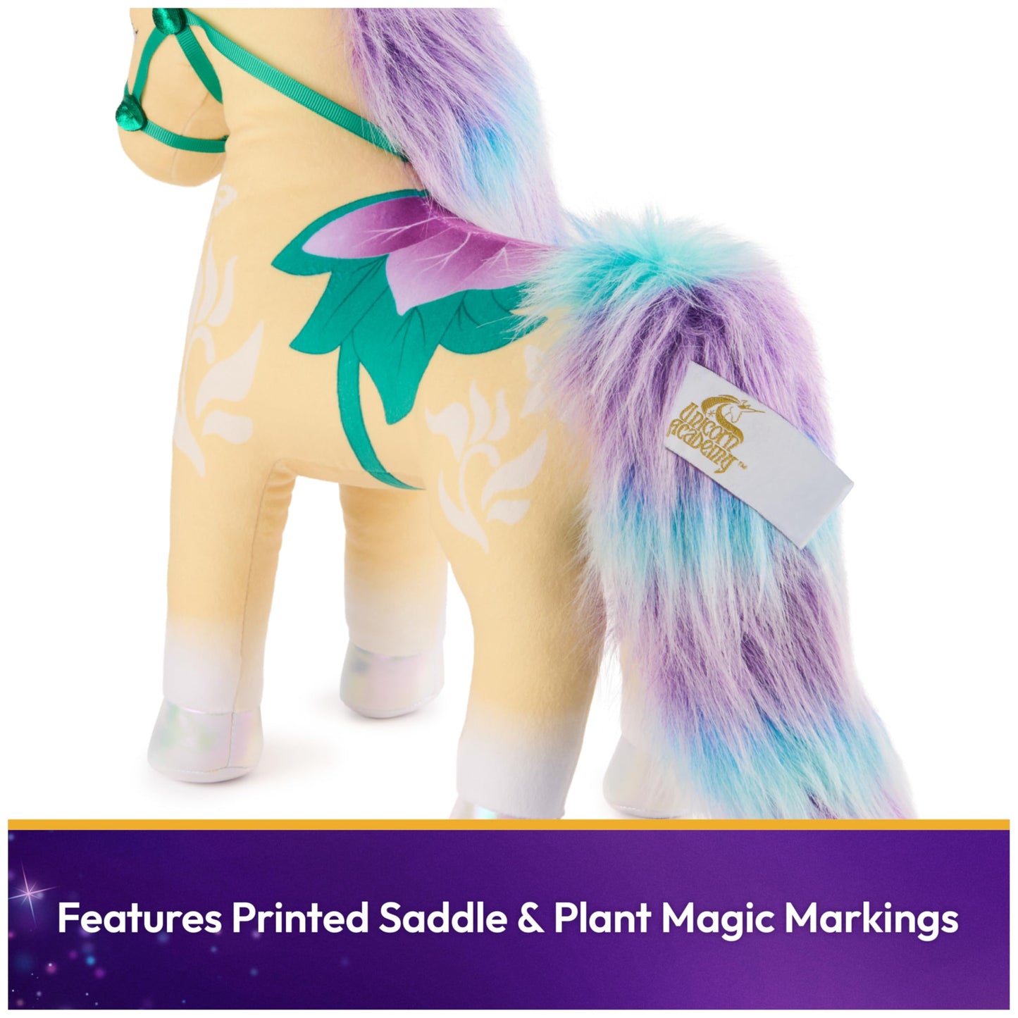 Unicorn Academy Official Leaf Plush Toy, Unicorn Stuffed Animal, Toys for Girls Ages 1 & Up, Yellow, 15”