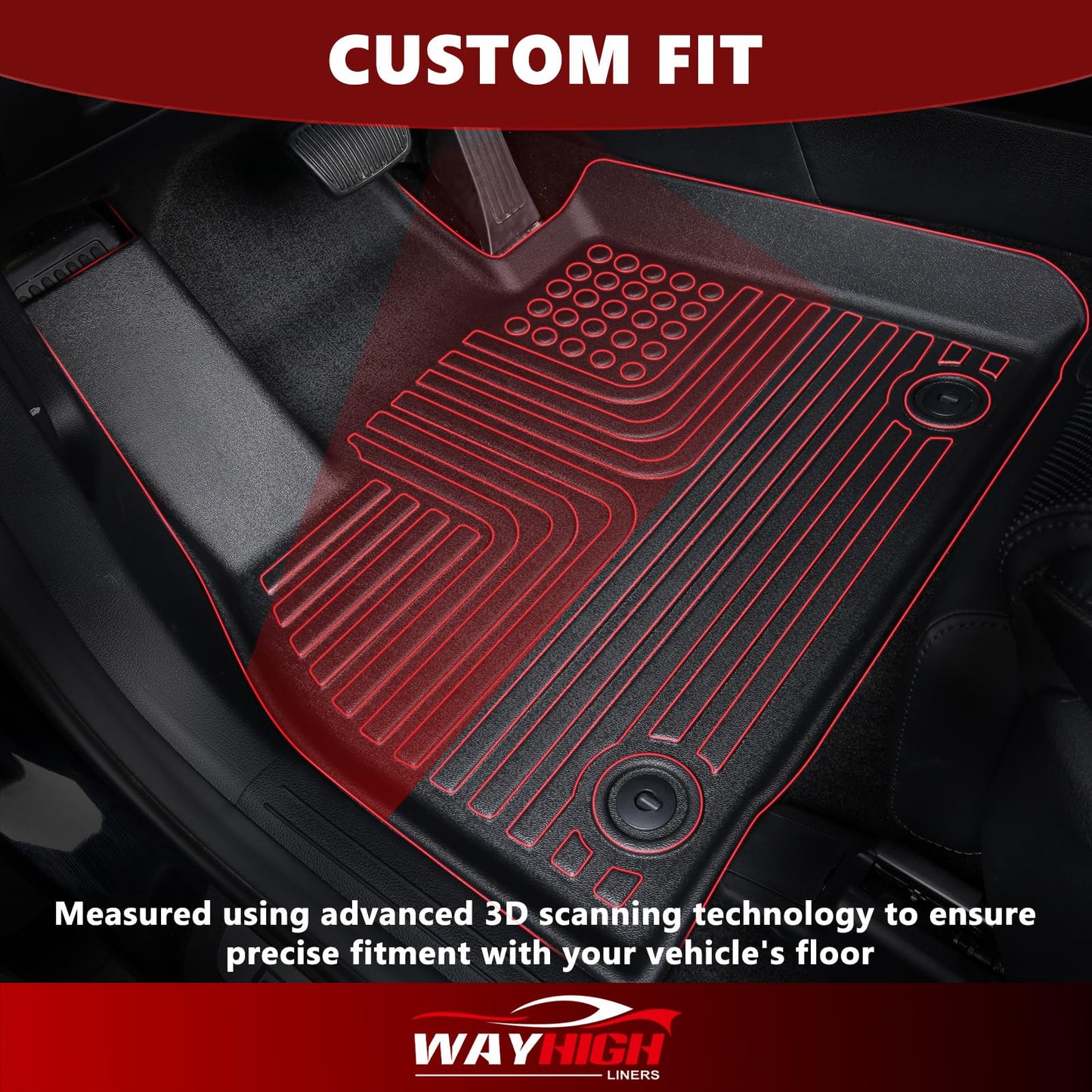Wayhigh® Floor Mats & Cargo Liner Custom for Buick Envision 2021-2026 All Weather Protection TPE Floor Liners Front & Rear Row Full Set Envision Accessories Black
