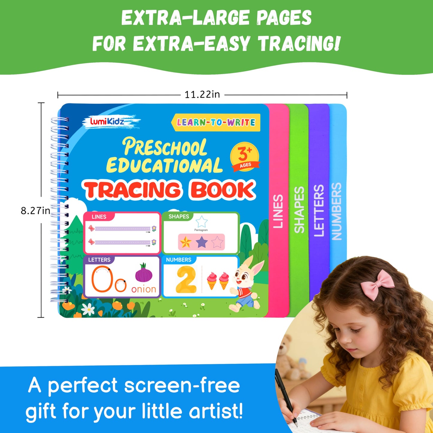 Preschool Learning Activities - Toddler Handwriting Practice and Tracing Books for Kids Ages 3-5, Montessori Busy Book, ABC Letter Number Workbooks, Autism Educational Gift for Boys and Girls