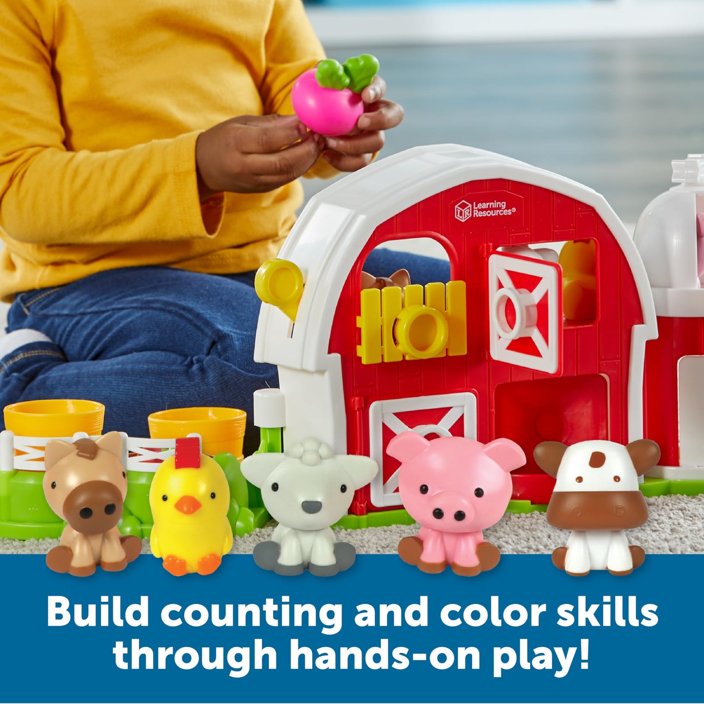 Learning Resources Peekaboo Learning Barnyard Playset, 12 Pieces, Ages 18 Months+, Toddler Toys, Montessori Toys, Preschool Learning Activities