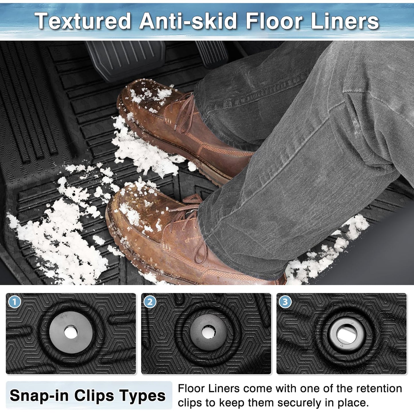 Mixsuper Floor Mats Cargo Liner for Honda Passport 2019-2025, All Weather 2 Row Floor Liners and Trunk Mat Set Black