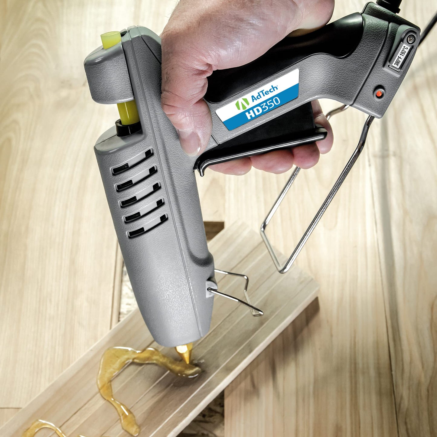 AdTech Professional High Performance Wood High Temp Industrial Bond Hot Glue Sticks 10" Amber