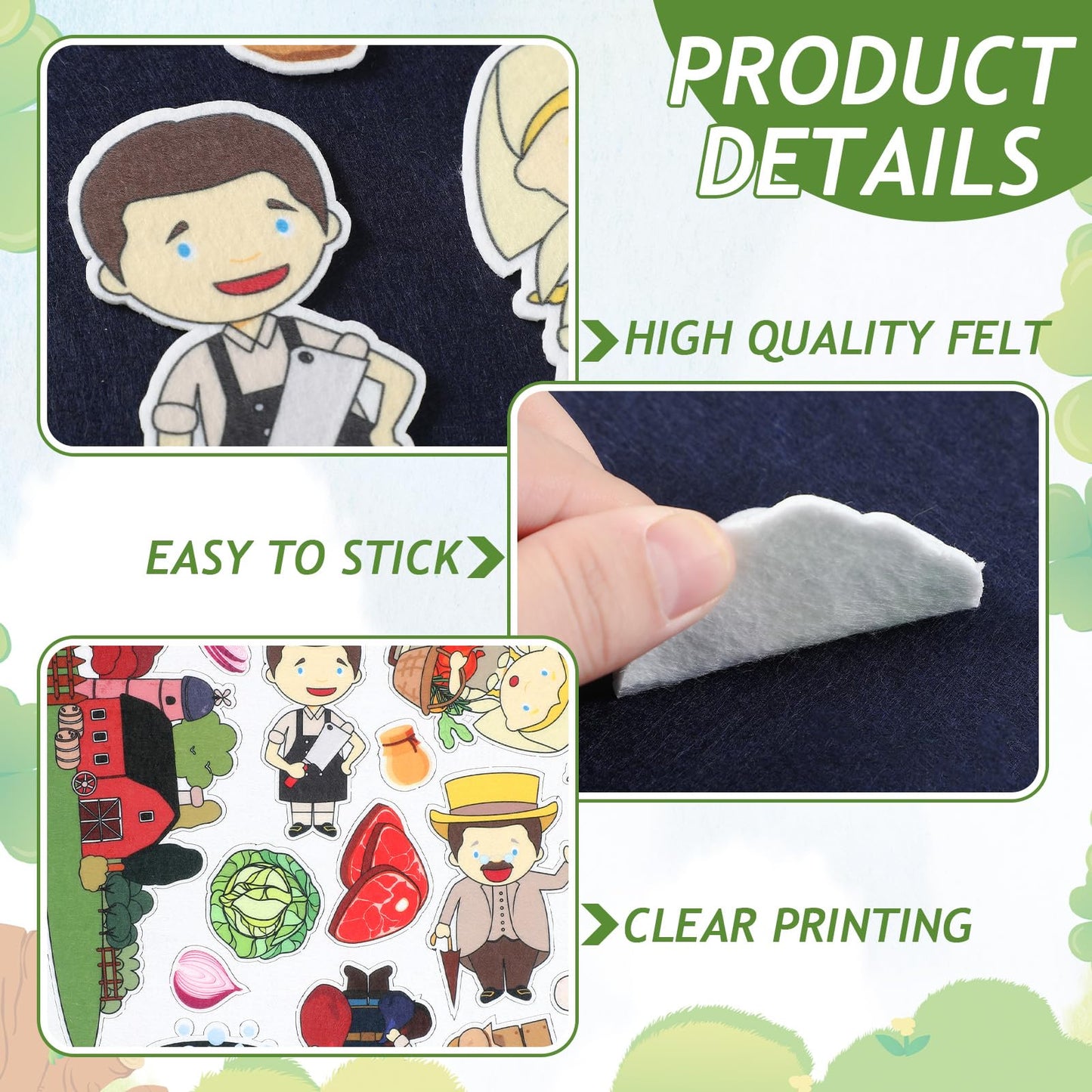 Windkream 12 Set Felt Board Stories Pieces Set Felt Animals Bible Fairy Tales for Preschool Animals Figures Flannel Board Stories for Toddlers Preschool Kindergarten Storytelling (Bible)