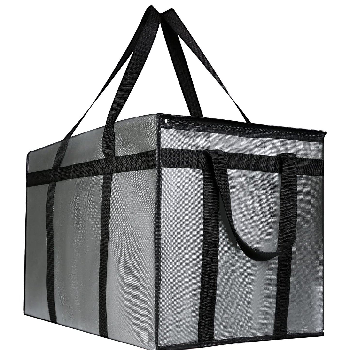 musbus 4 PACK XXXL Insulated Food Delivery Bag Cooler Bags Keep Food Warm Catering Therma for doordash Catering Cooler Bags Therma 22w x 14 lx 13d Shopper hot Grey