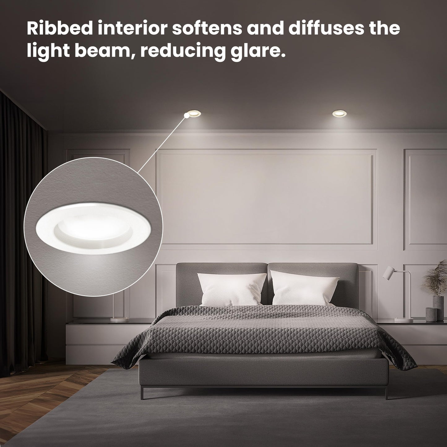 Feit Electric LED Recessed Light Retrofit Kit - 5/6 in Dimmable with Baffle Trim, 75W Equivalent, Adjustable White 2700K–5000K, 90+ CRI, for Living, Bathroom, Dining & Kitchen Room