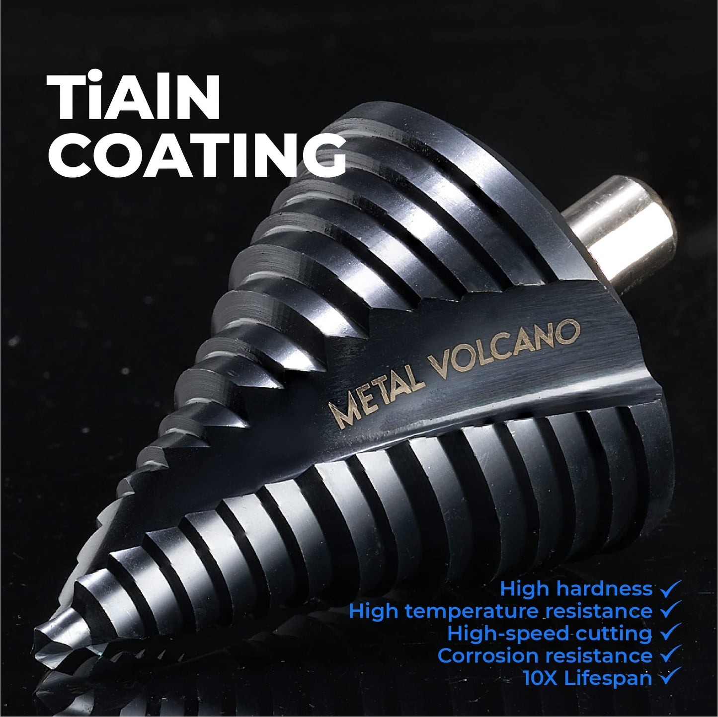 AugTouf toolant Gigantic Step Drill Bit(Pro Max), 1/4'' - 2-1/2''(15 Step Size) Large Step Bit, 1/2'' Shank Unibit Step Drill Bit for Metal, Aluminum, Wood, Plastic