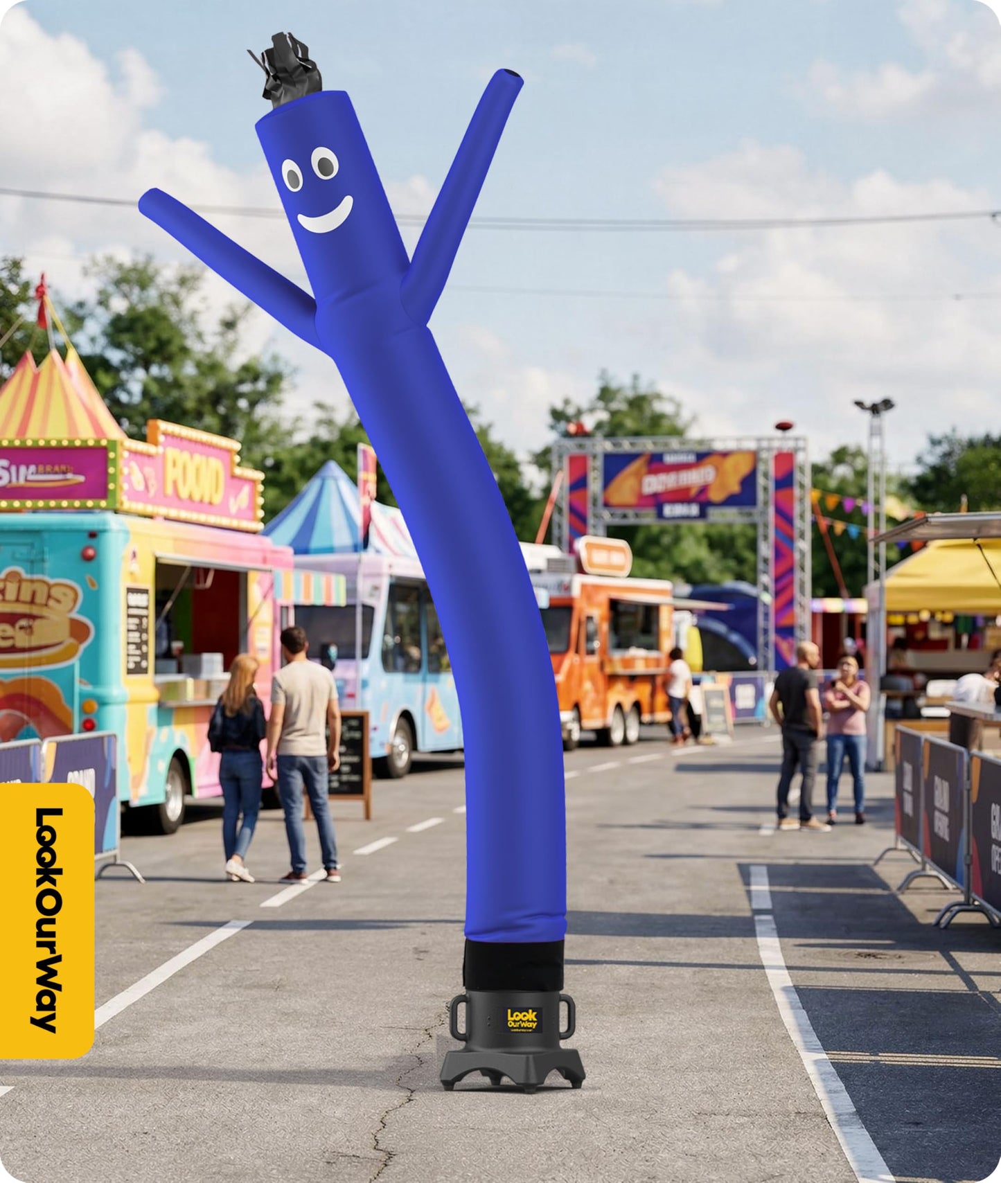 LookOurWay Air Dancers Inflatable Tube Man Attachment - 10 Feet Tall Wacky Waving Inflatable Dancing Tube Guy for Business Promotion - Blower Not Included - Blue