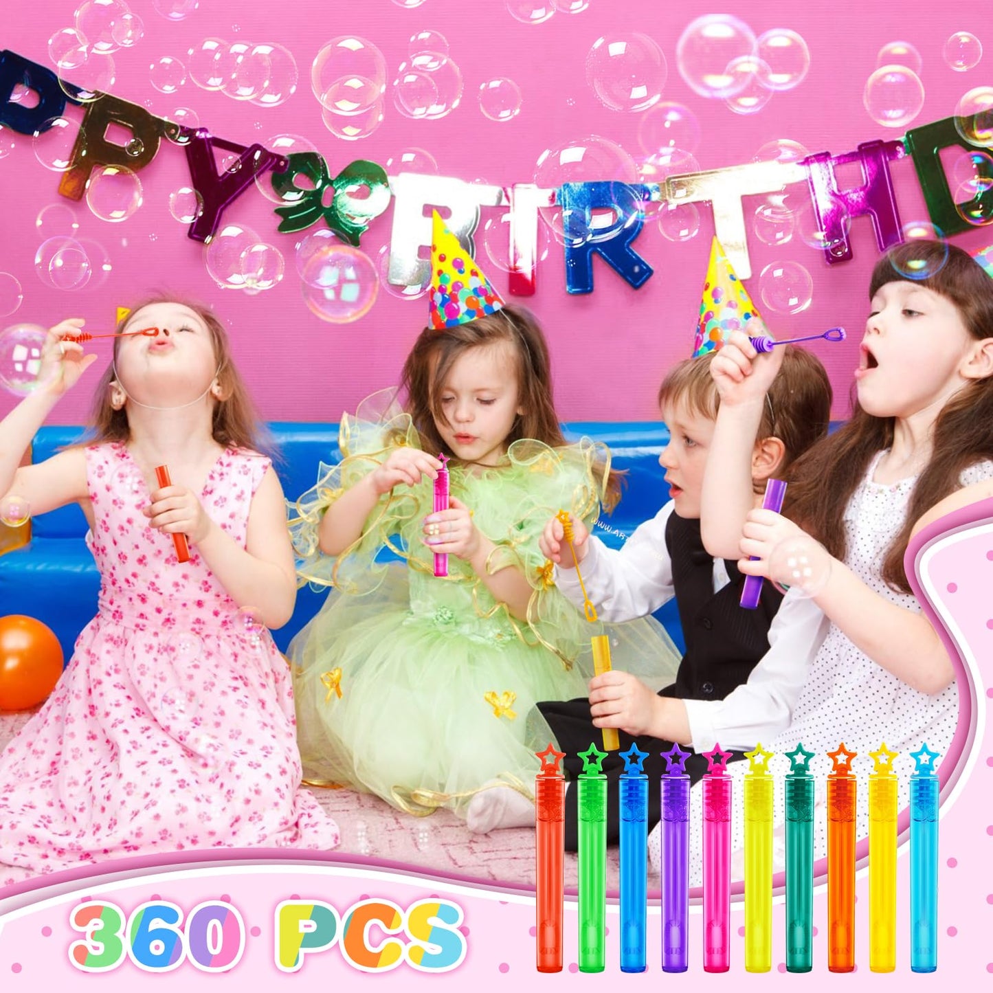 360 PCS Mini Bubble Wands,Bubble Party Favors Assortment Toys for Kids,Themed Birthday, Halloween, Goodie Bags, Carnival Prizes, Wedding, Bubble Maker Toys for Kids,Outdoor Gifts for Girls & Boys