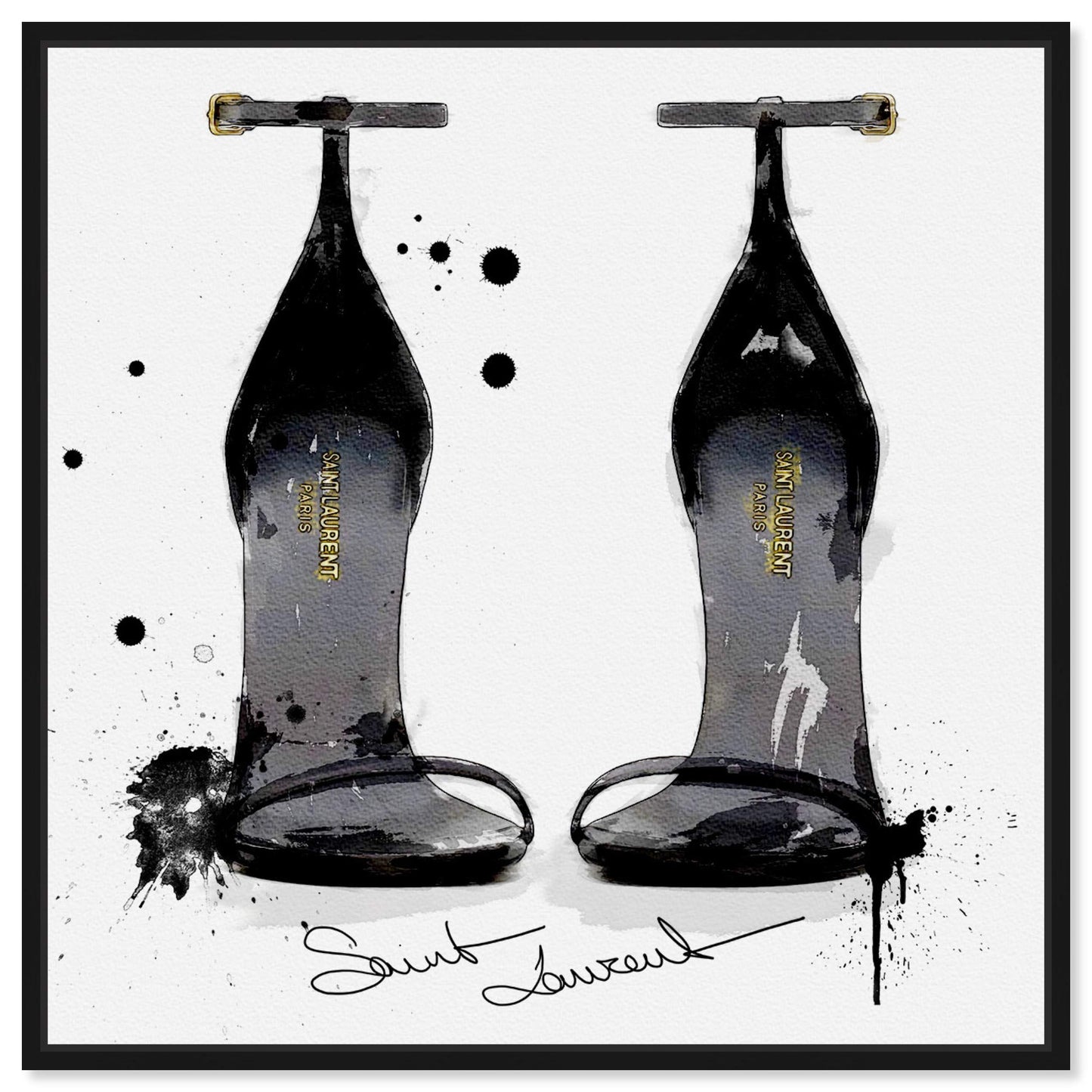 The Oliver Gal Artist Co. Fashion and Glam Wall Art Canvas Prints 'Perfect Sillhouette' Shoes Home Décor, 12 in x 12 in, Black Frame