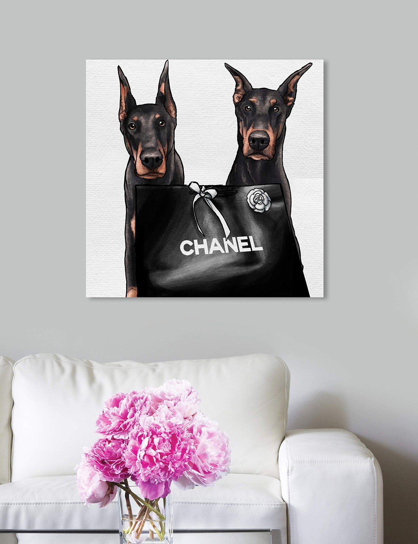 The Oliver Gal Artist Co. Fashion Wall Art Canvas Prints 'Friendly Glam Duo' Home Décor, 20x20, Black, White