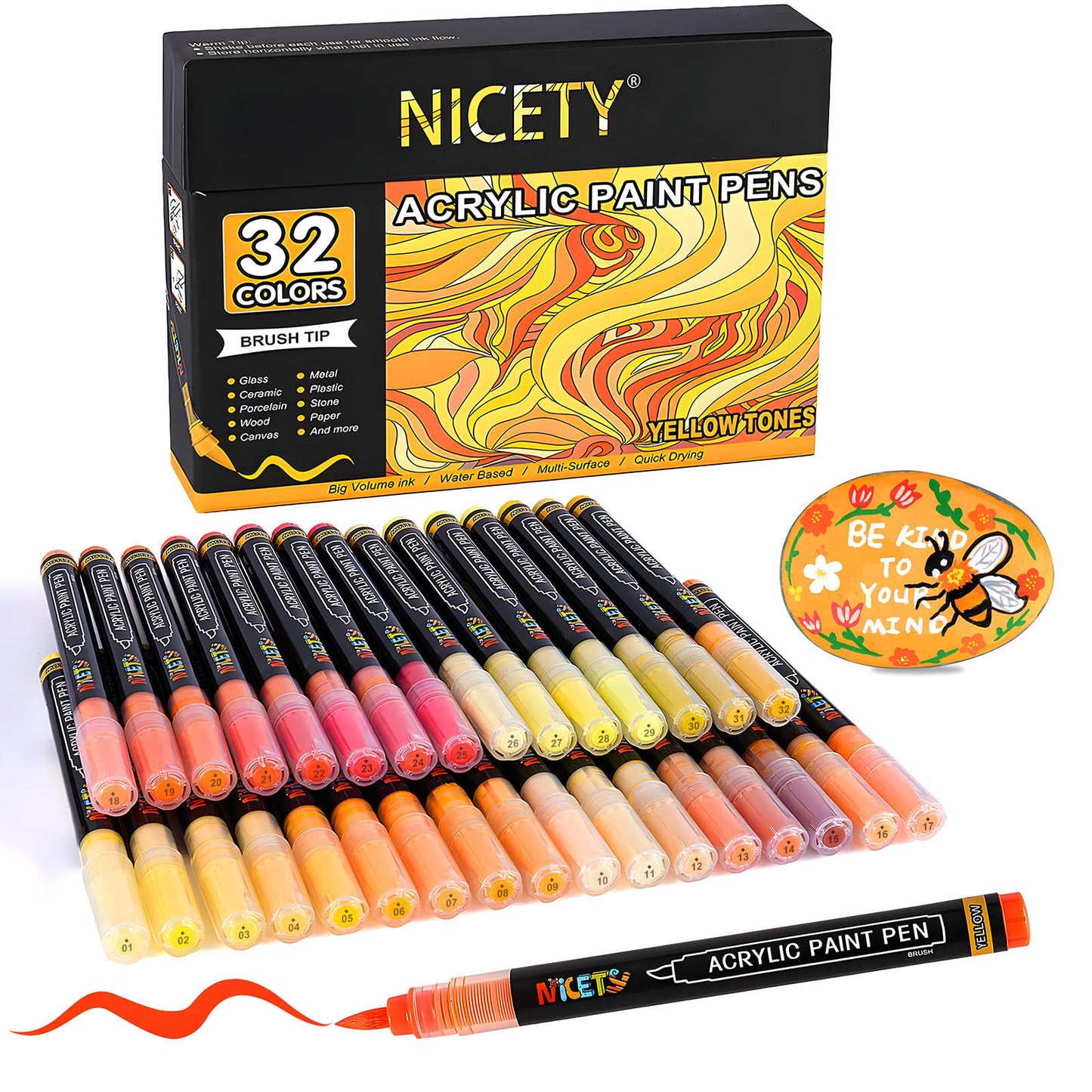 NICETY 32 acrylic markers (Yellow)