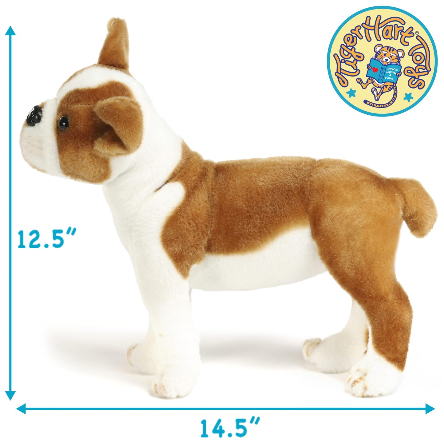 Bobby The Boston Terrier Boxer - 14.5 Inch Large Dog Stuffed Animal Plush - by TigerHart Toys