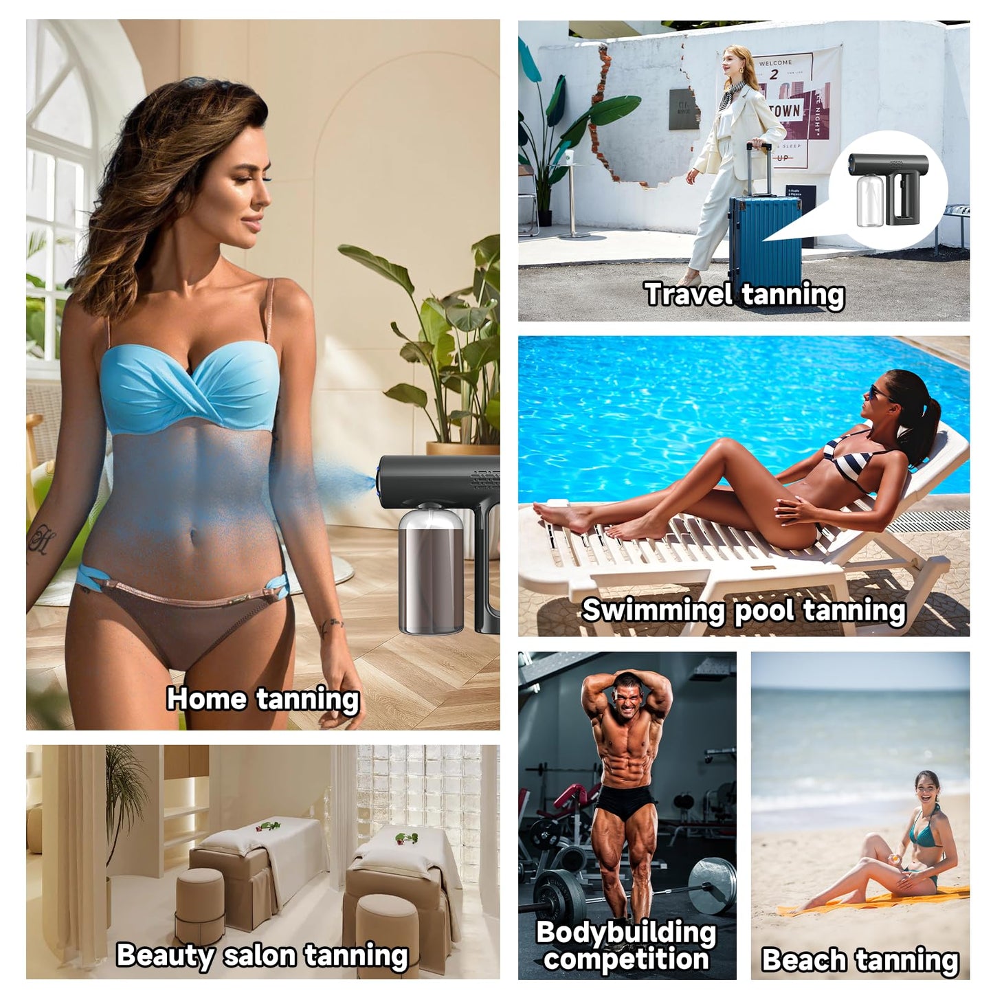 Cordless Spray Tan Machine, Rechargeable Spray Tan Gun Self Tanners Mobile for Beach Taning Home Spray Taning Travel Self Tanner DIY Salon Tanning Machine