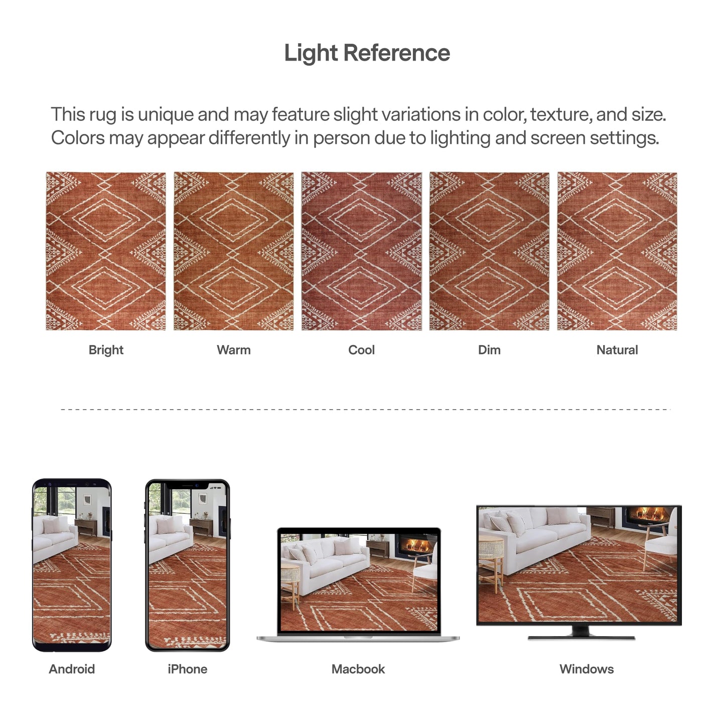 ReaLife Rugs Machine Washable Area Rug Runner - Living Room Bedroom Bathroom Kitchen Entryway Office - Padded Low Pile Stain Resistant Premium - Moroccan Diamond Tribal - Jax - Orange 2'6" x 8'
