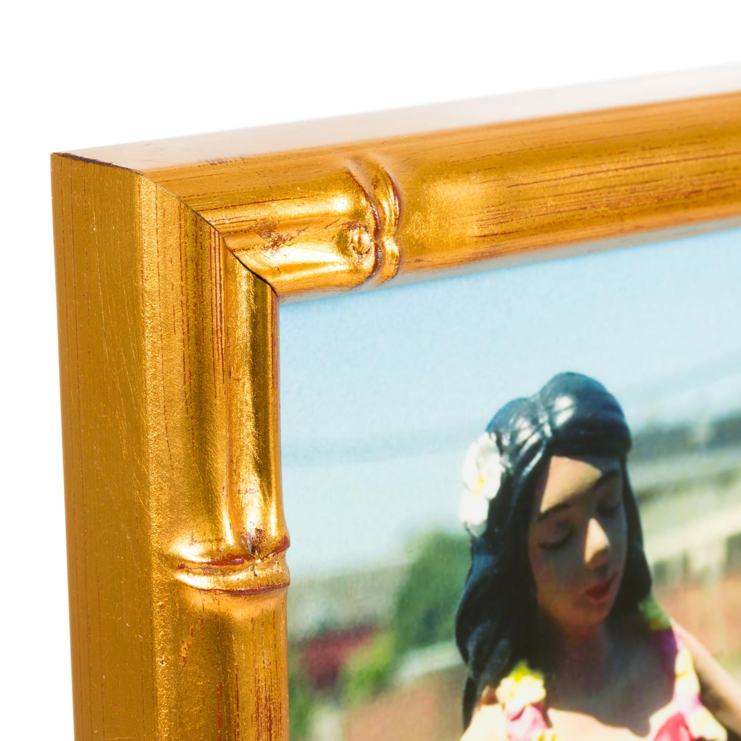 Craig Frames Faux Bamboo, 11x14 Picture Frame Matted for an 8x10 Photo, Vintage Gold