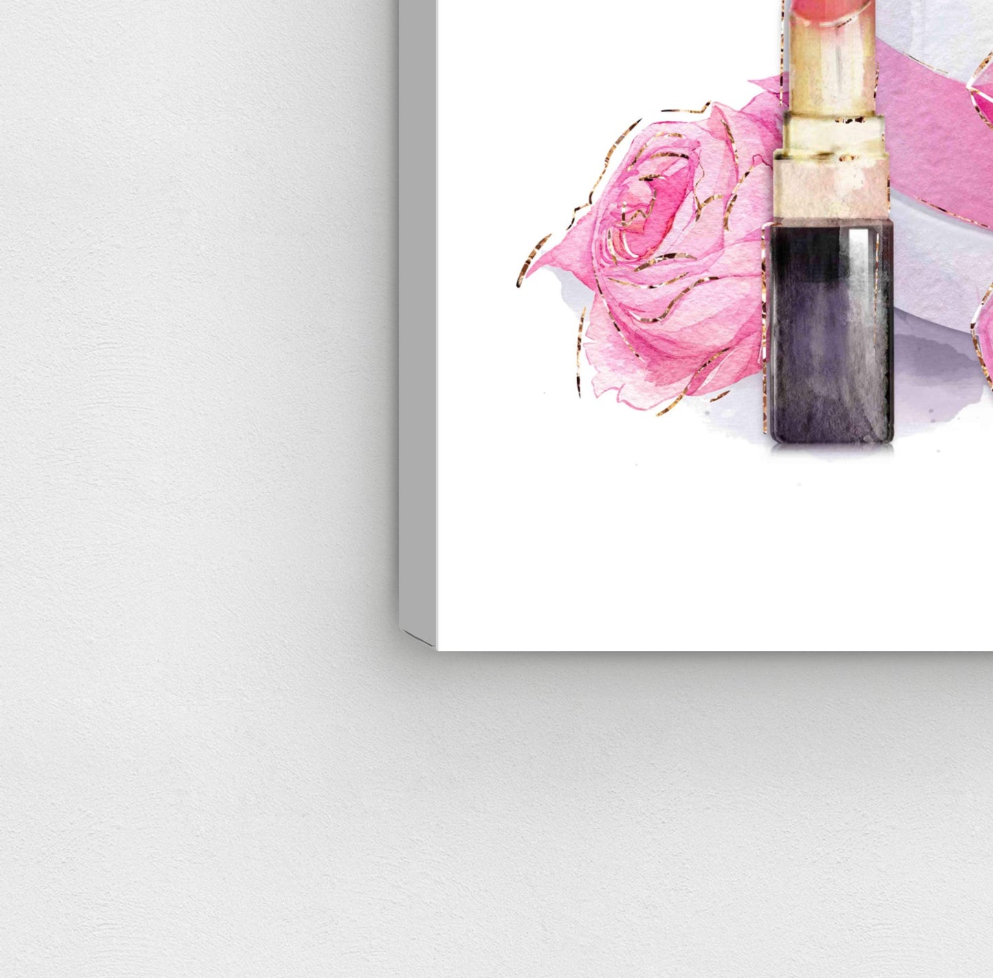 The Oliver Gal Artist Co. Fashion and Glam Premium Wall Art Canvas Prints Modern Home Décor 'Pinkish Glamour' - 24" x 24", White, Pink