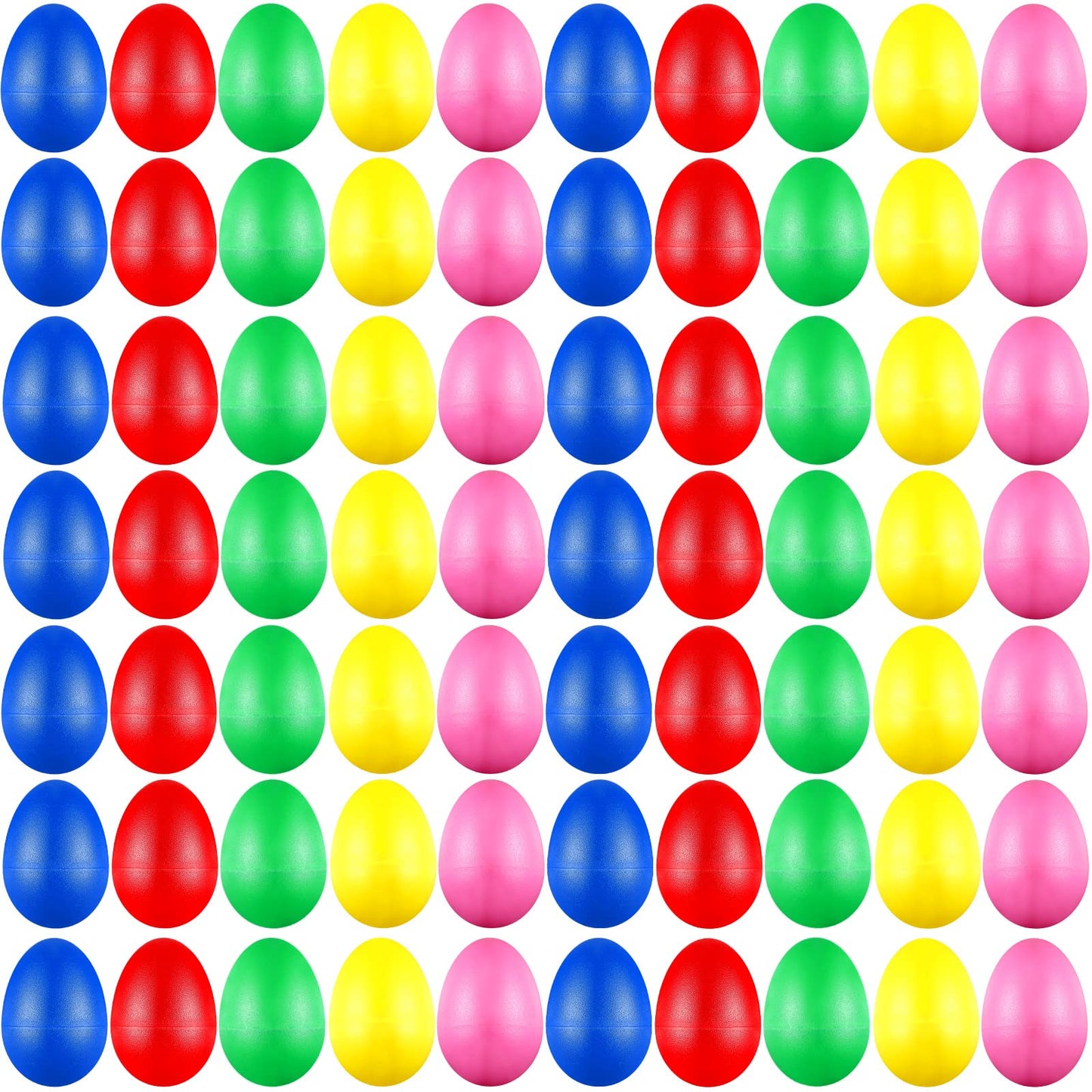 100 Pieces Egg Shakers Musical Instruments Percussion Maracas Egg for Kids Toys Plastic Easter Shaker for Learning DIY Painting, Classroom Music, Rhythm(5 Color)