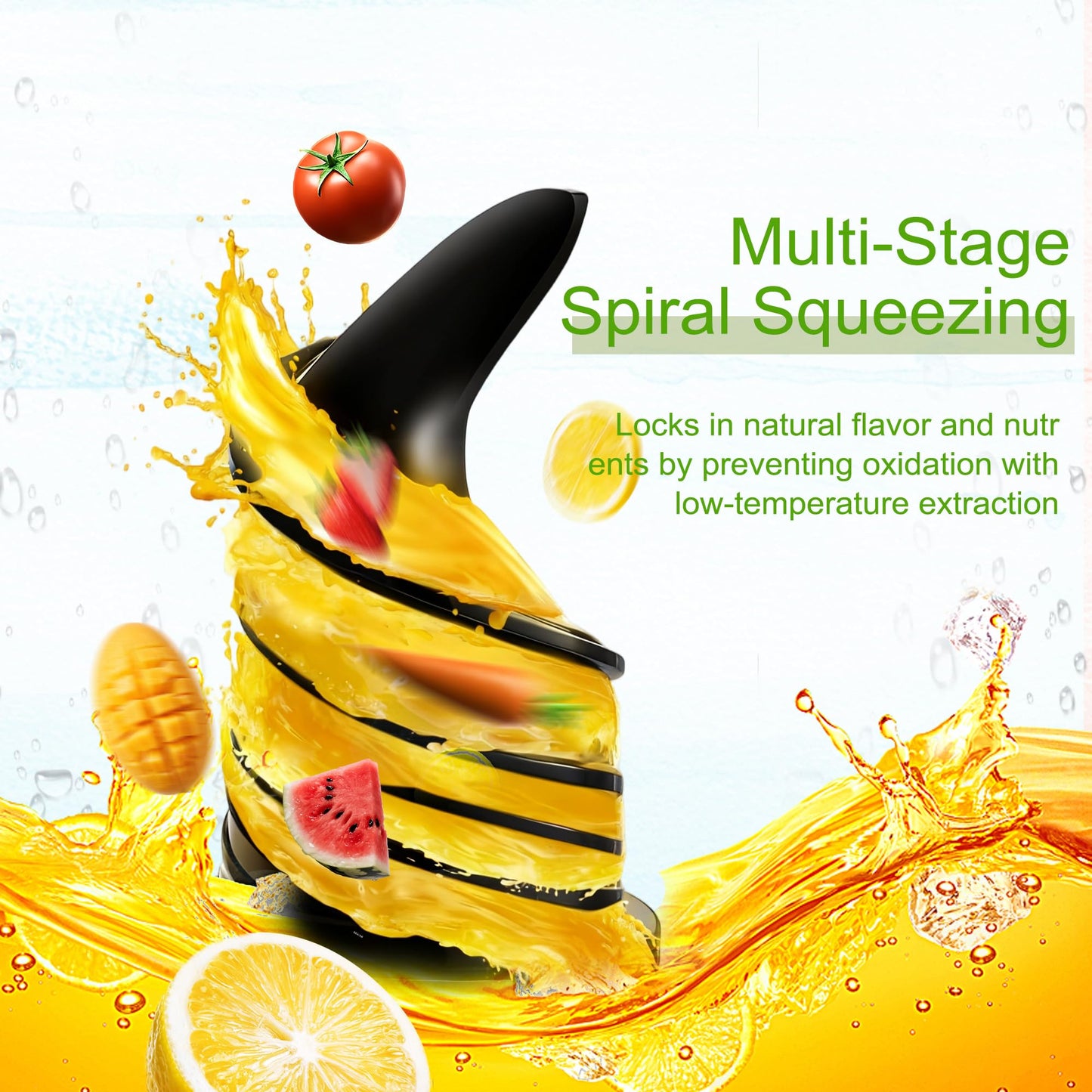 Cold Press Juicer Machines - 5.8" Wide Feed Chute, Easy To Clean, Slow Masticating Juicer Machines for Vegetable and Fruit, 300w Compact Juicers High Juice Yield