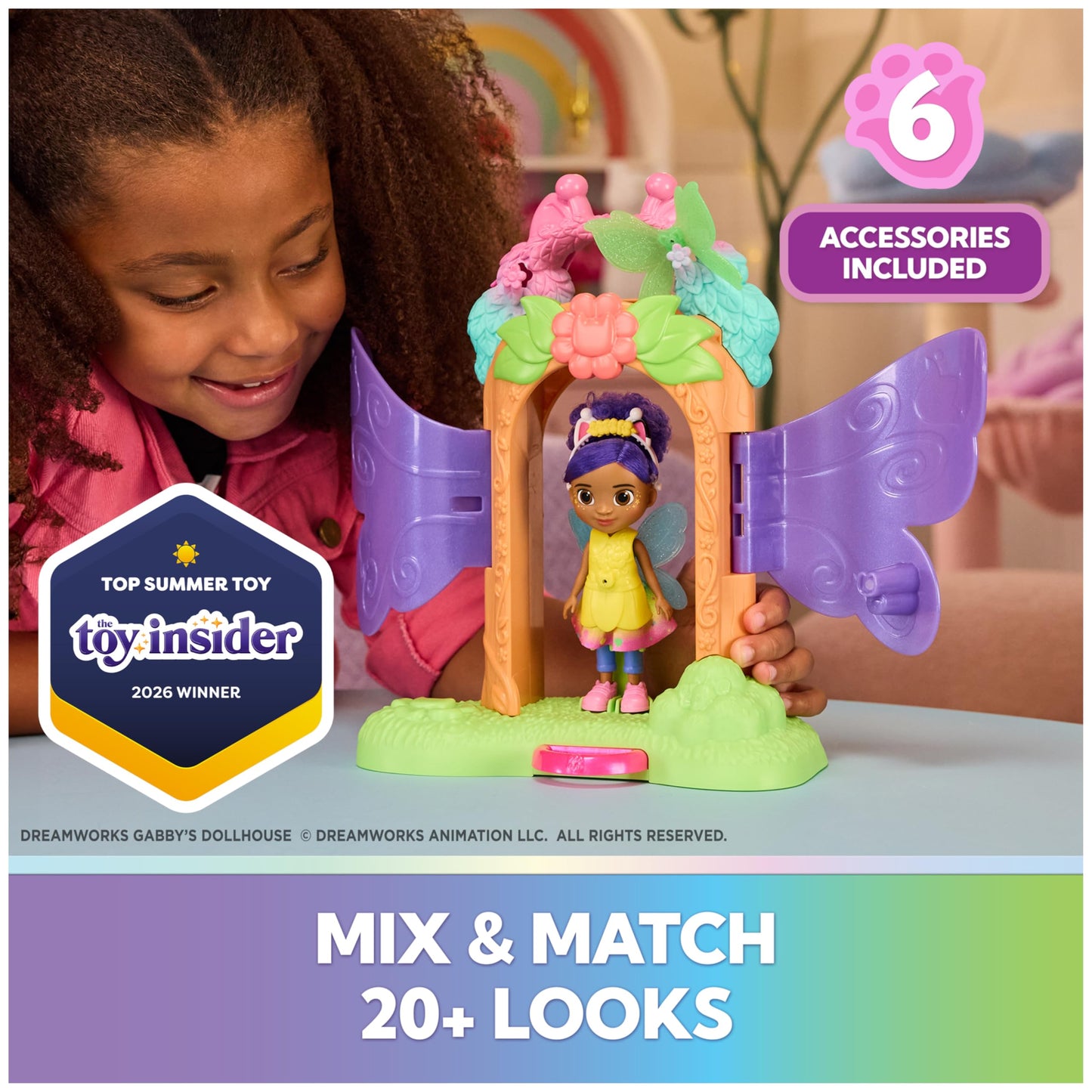 Gabby's Dollhouse Fairylandia, Fairy Magic Reveal Playset with Transforming Feature and Dollhouse Accessories, Kids Toys for Girls & Boys Ages 3 and Up