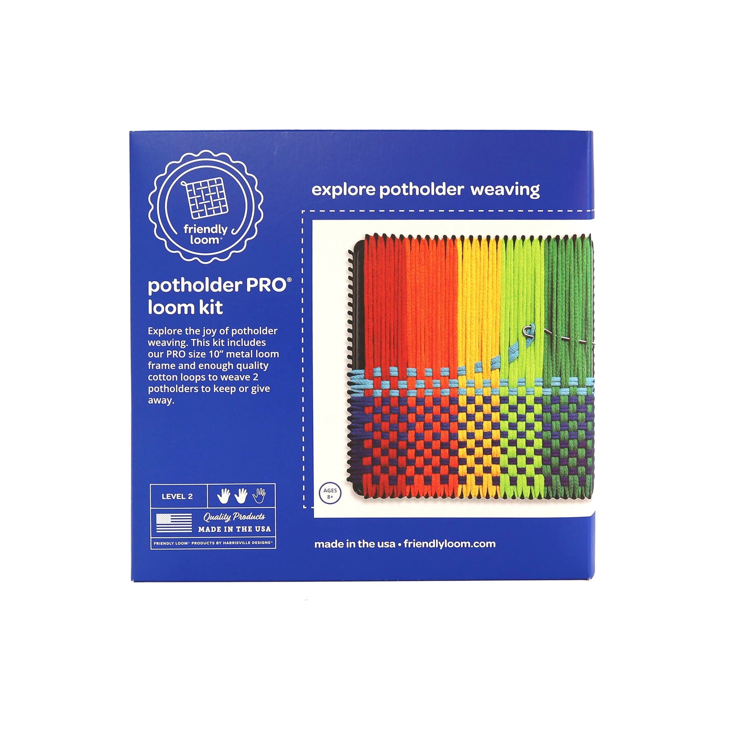 Harrisville Designs 10" Potholder (PRO Size) Loom Kit, Makes 2 Potholders